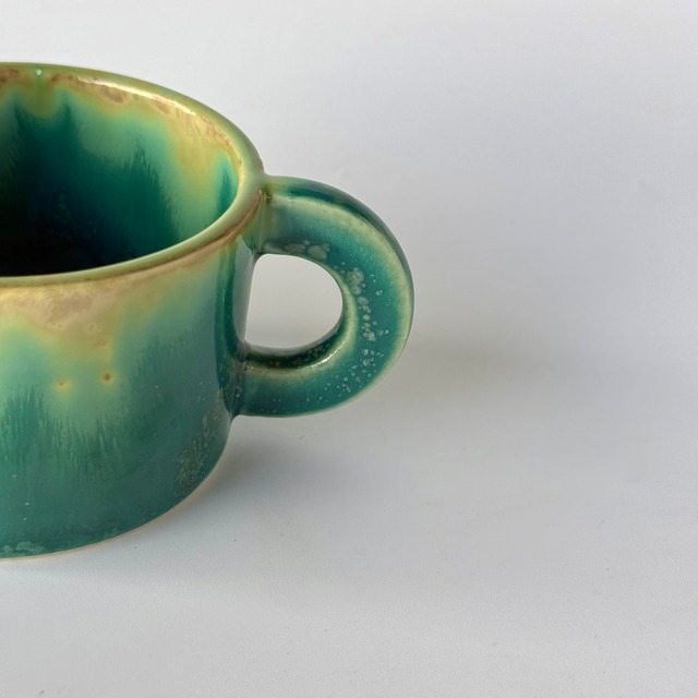 NAOKO HATA CERAMICS  Melt mug cup  M -bottle green