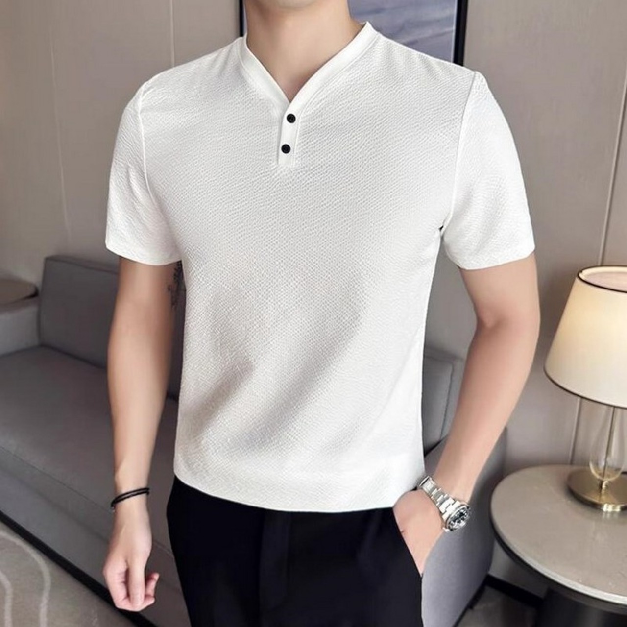 waffle short sleeve T-shirt 00329