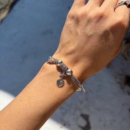 TOPANGA Jewelry　Cross Heart Bracelet　クロスハートブレスレット　Silver　bracelet　クロス　ハート　ブレスレット