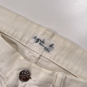 agnes b. homme アニエスベー オム コットン ツイル ホワイト デニムパンツ ジーンズ サイズ 約W82 /メンズ
