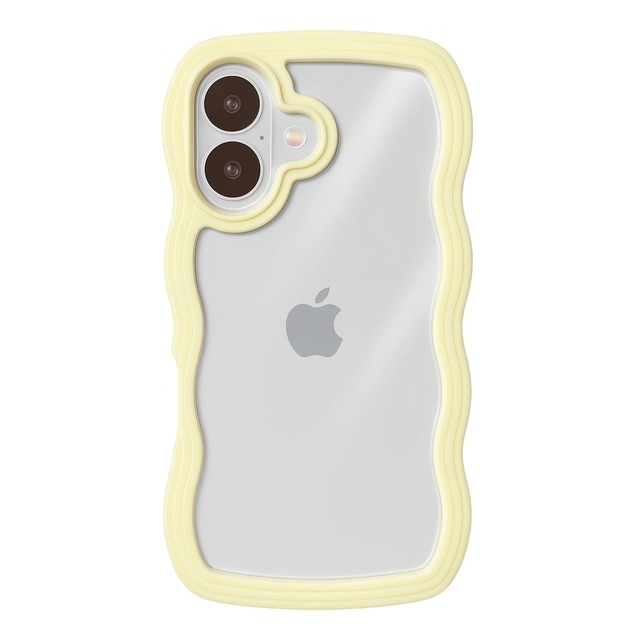 【iPhone 15/14/13/SE/8/7シリーズ専用ページ】パステルなくねくねケース（イエロー）