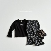 韓国子供服 / VIVID-I / 26Autumn / リボン スパン Tシャツ / キッズ服 / ジュニア服 / 秋服 *XS~JM*