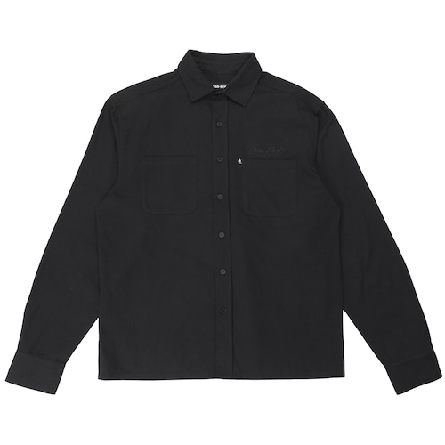 PASS PORT / OVALIT HERRINGBONE L/S SHIRT BLACK