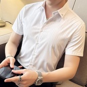 thin striped shirt tops　00121