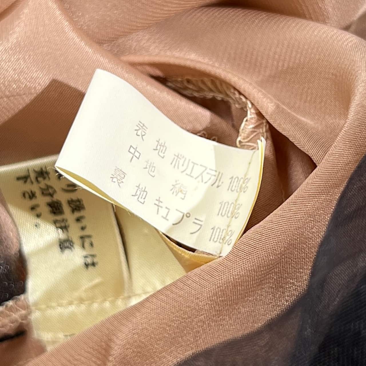 80s HANAE MORI NEW YORK ハナエモリ フローラル シースルー 長袖 ワンピース 9/レディース ビンテージ