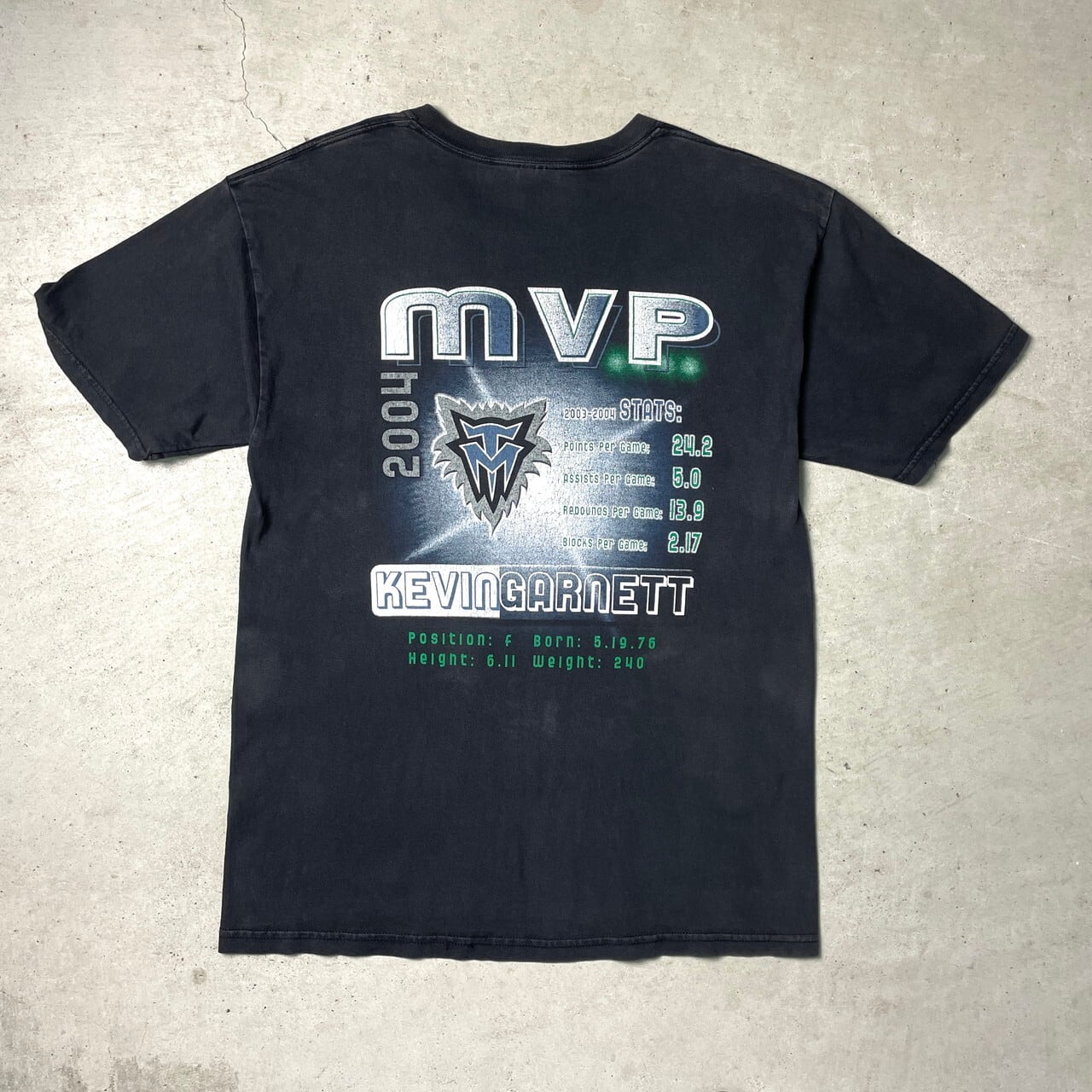00年代 NBA KEVIN GARNETT MVP 2004 プリント Tシャツ メンズL 古着 ...