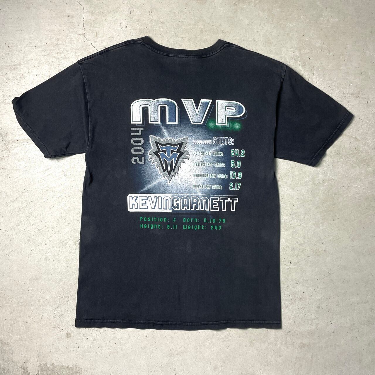 00年代 NBA KEVIN GARNETT MVP 2004 プリント Tシャツ メンズL 古着 