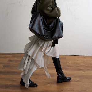 Asymmetry Tiered Ruffle Skirt T4208