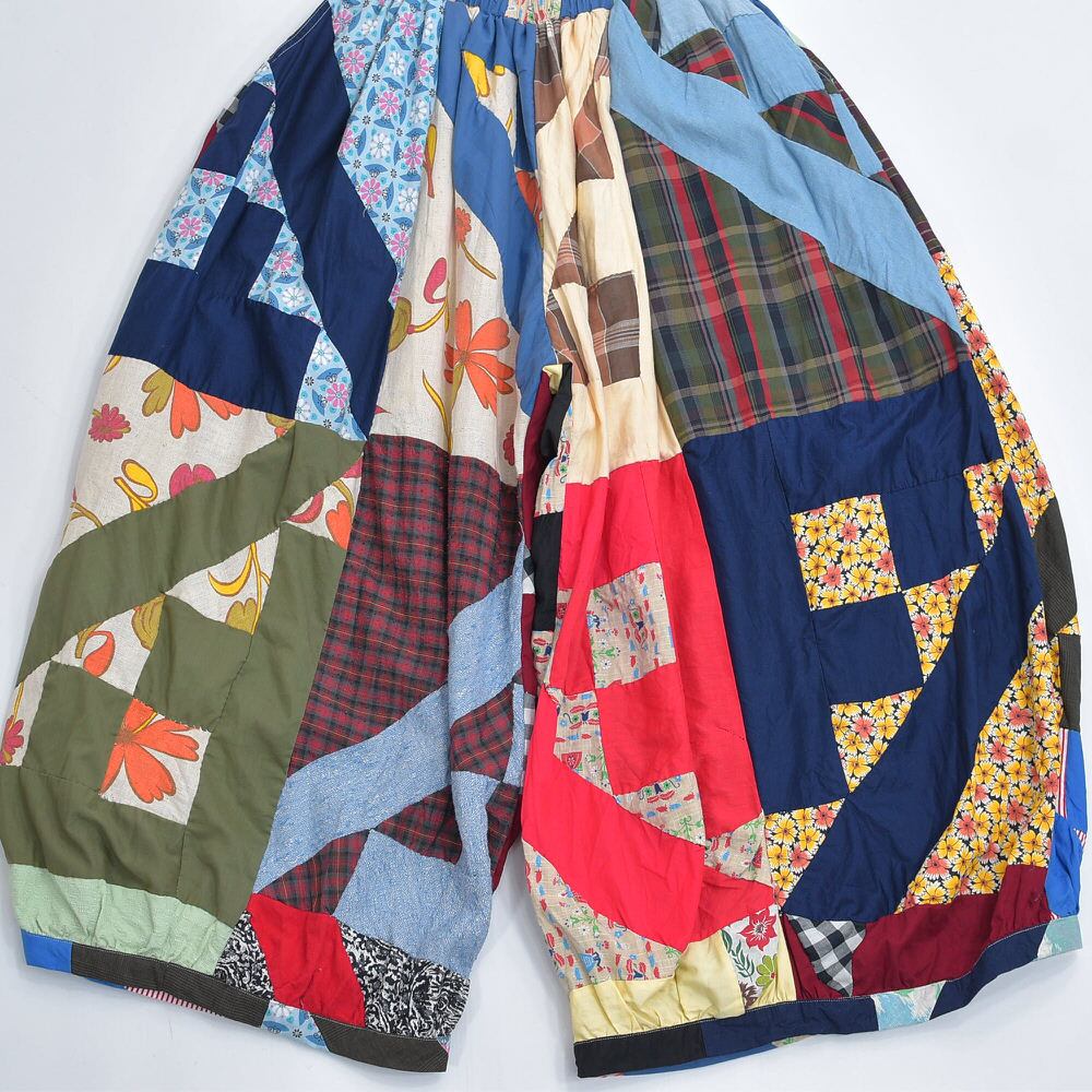 ヴンテージキルトパンツ　リメイクパンツ　リメイククロスパンツ　バルーンパンツ ヴンテージキルトパンツ リメイクパンツ リメイククロスパンツ