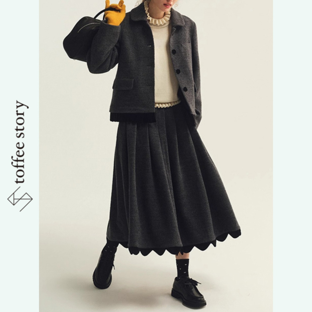 【2pattern】静寂を纏うダークグレーのセットアップ 《P0294》