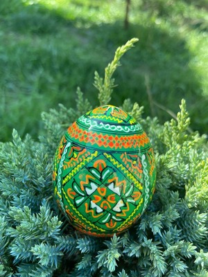 装飾用プィサンカ（イースターエッグ）with stand　コロミヤ博物館モデル