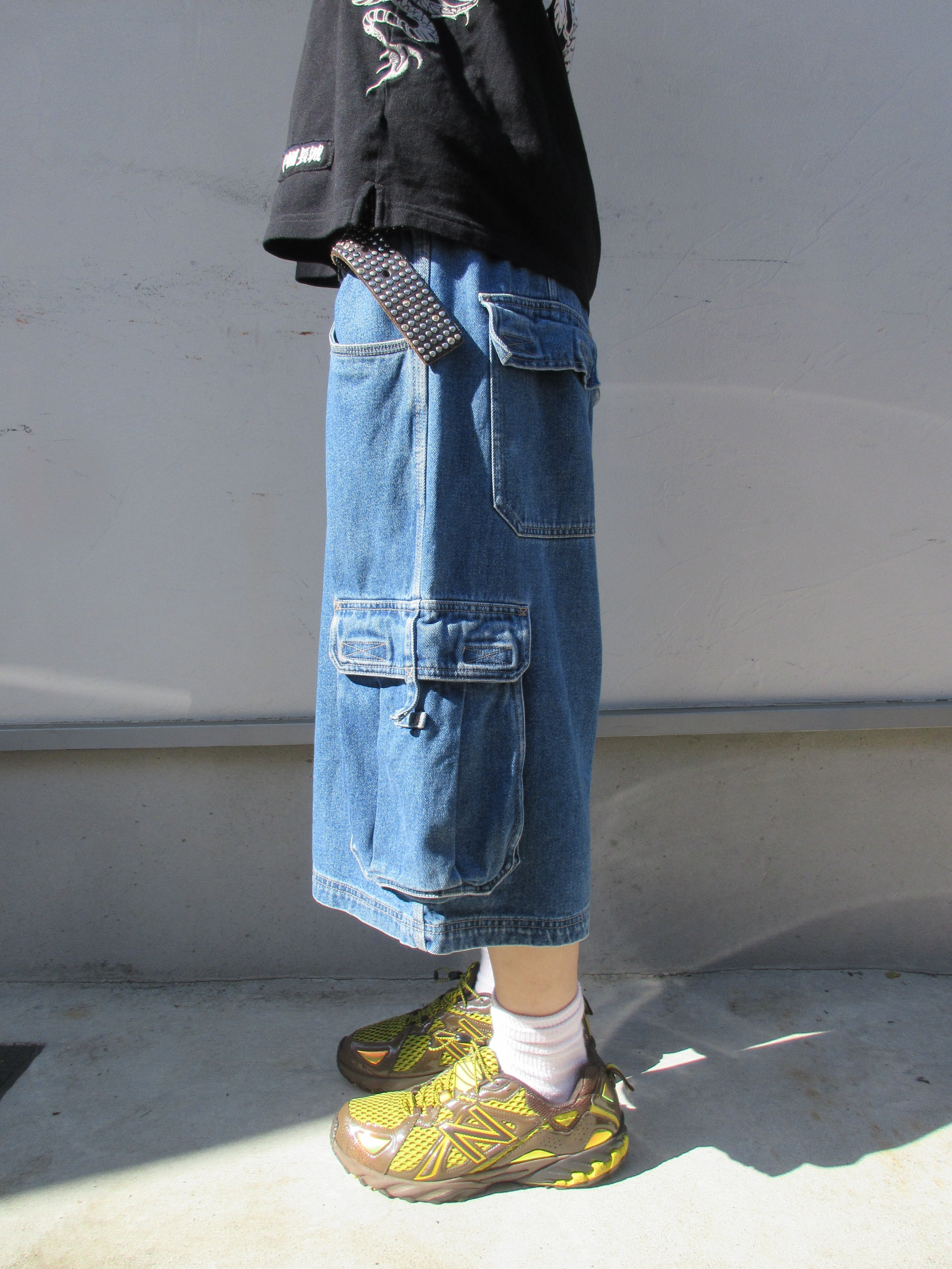 90~00s Anchor Blue Denim Cargoshorts | GREENY
