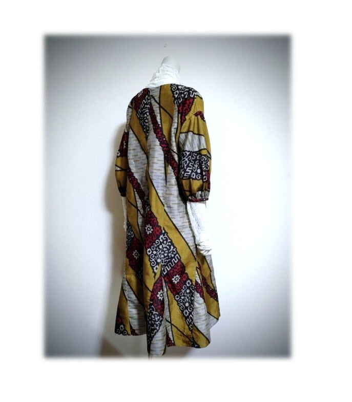 482 1点物 マーメイドワンピーㇲ Aライン 着物リメイク 銘仙 シルク