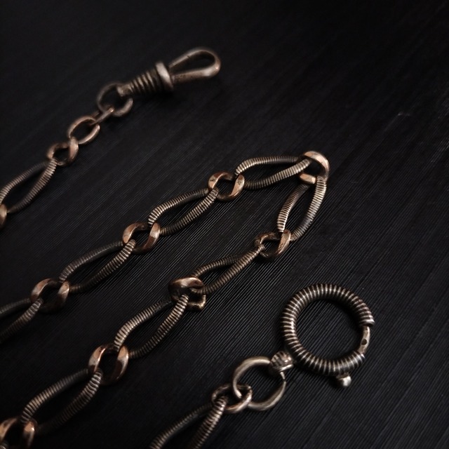 Niello Silver & Vermeil Gold Watch Chain