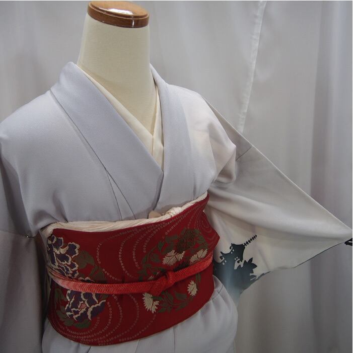 訪問着 フルセット 橘 綸子 雪輪（帯） 金彩 アースカラー 入学式 I3 