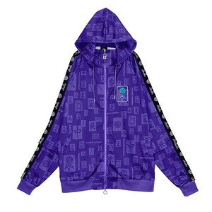 【 LISTEN FLAVOR】サイバー麻雀2WAYジャージパーカー （パープル）2513520 リッスンフレーバー ジャージ トップス ストリート サブカル 地雷系  ユニセックス オーバーサイズ