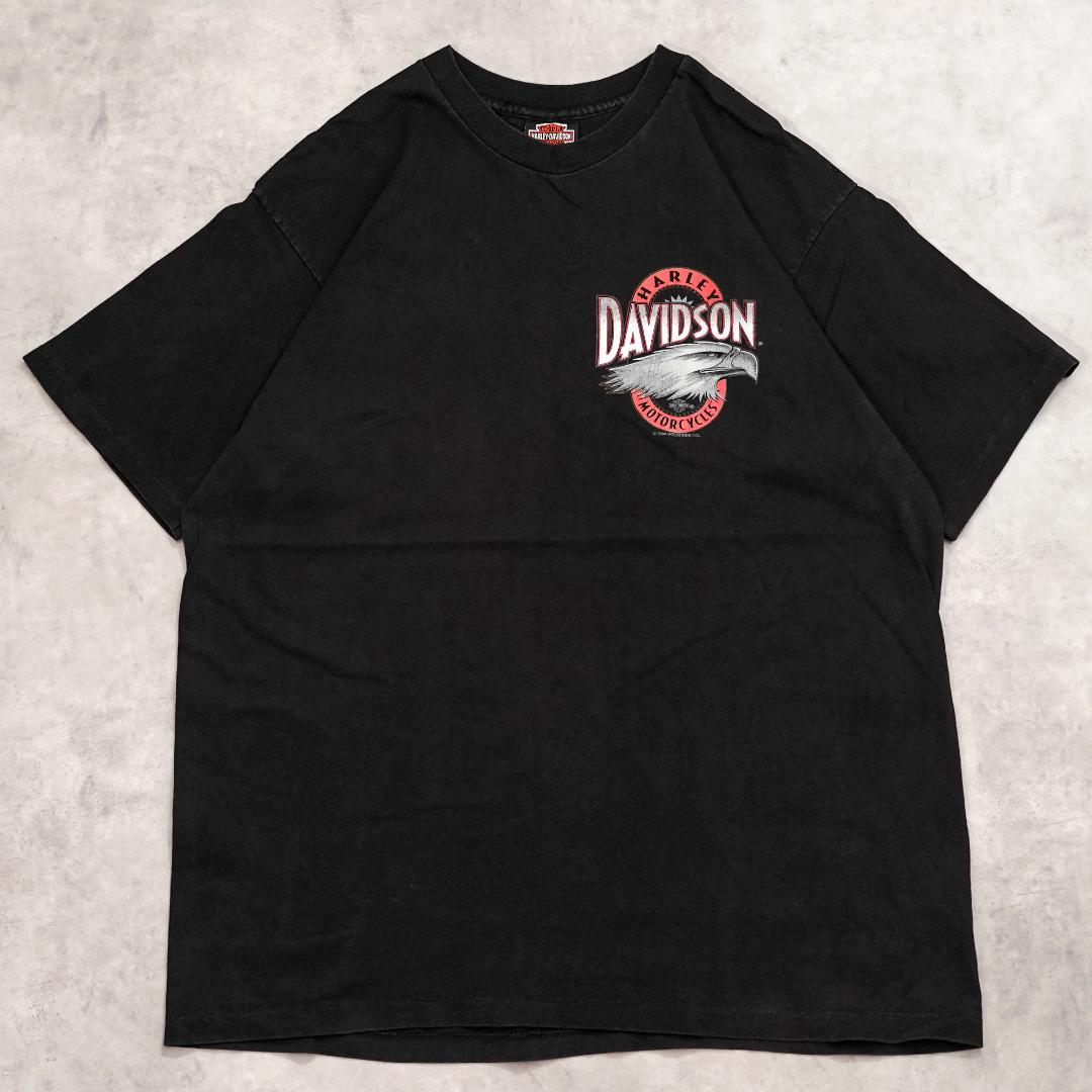 ハーレーダビッドソン プリントTシャツ ドクロ グレー 赤 L 7763 | fuufu