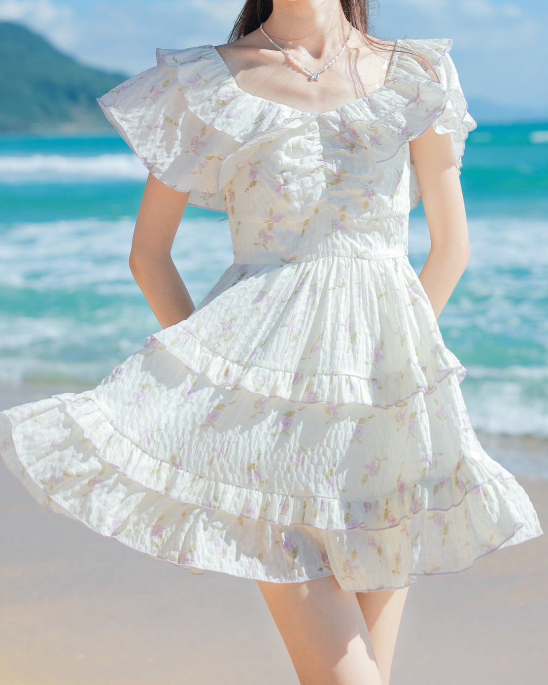 ラベンダーフリルガールワンピース 2502002