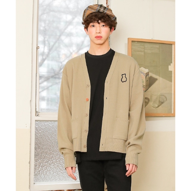 [AQOstudiospace]  AQO BEAR CARDIGAN BEIGE 正規品 韓国ブランド 韓国ファッション 韓国代行 韓国通販 カーディガン