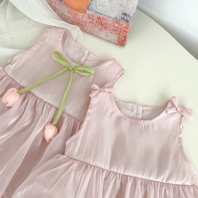 【BABY】チューリップリボンプリンセスワンピースロンパース - 11