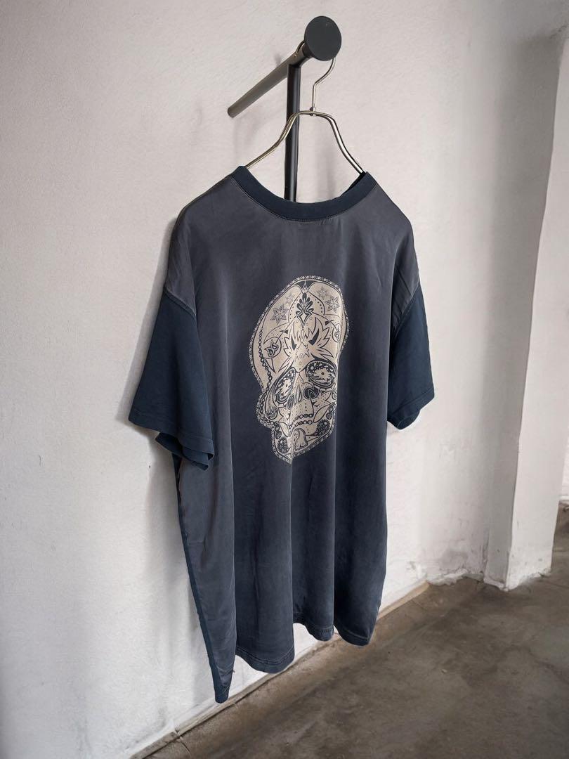 GIVENCHY Silk × Cotton Switching Skull T-Shirt