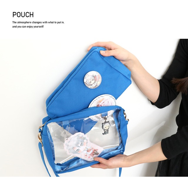 痛バ 痛ポーチ カスタマイズ 痛バッグ 魅せバ コンパト パープル 紫 M Crew