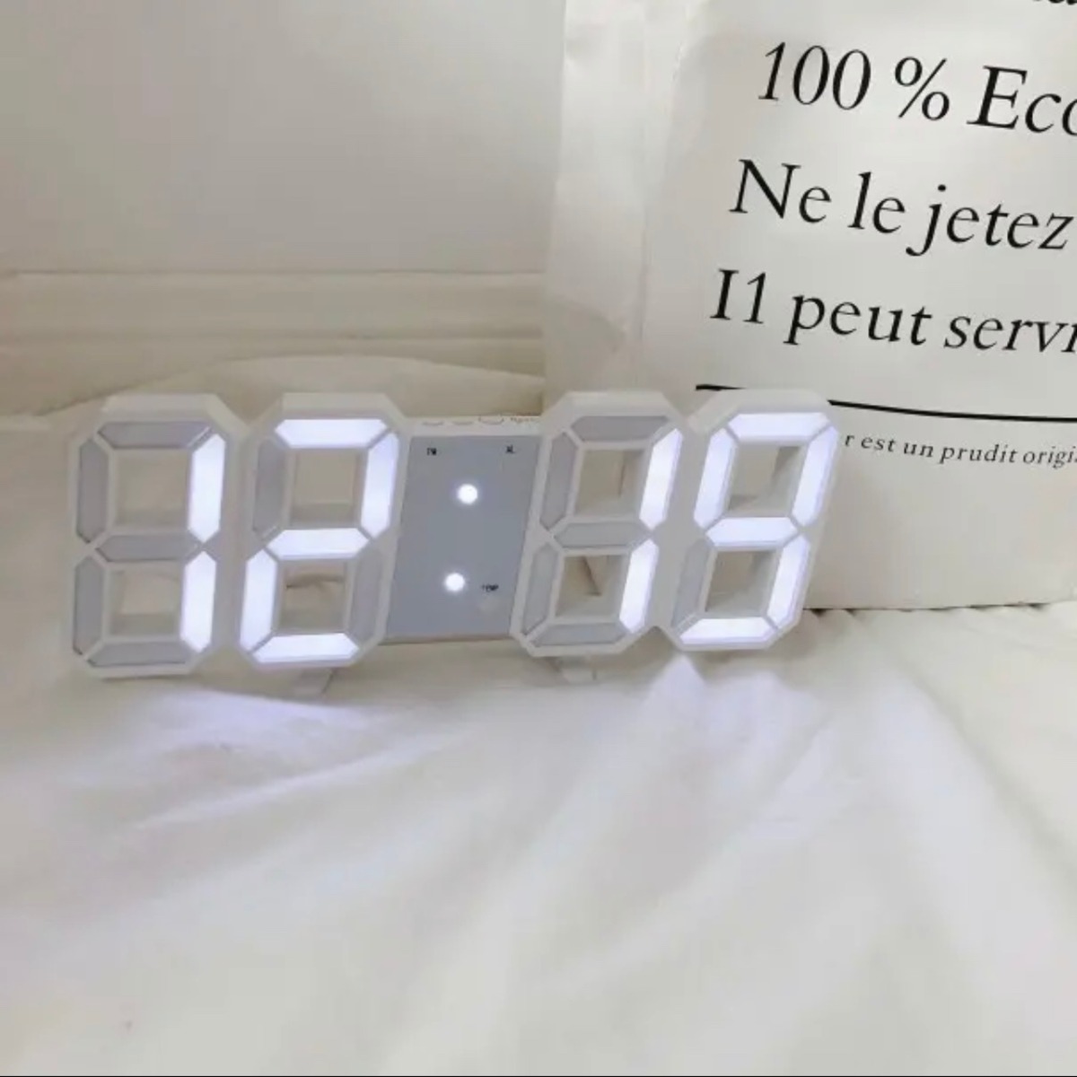 日本語説明書付きデジタルクロック デジタル時計 LED時計 3D ホワイト 韓国インテリア 韓国雑貨 | 『 Nuance you 』韓国インテリア  韓国ファッション 北欧インテリア 海外インポート品 通販shop
