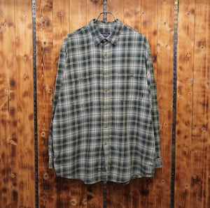 96年 patagonia ライトネルシャツ L/ポルトガル製 オンブレチェック シャドーチェック ステアーズマンシャツ