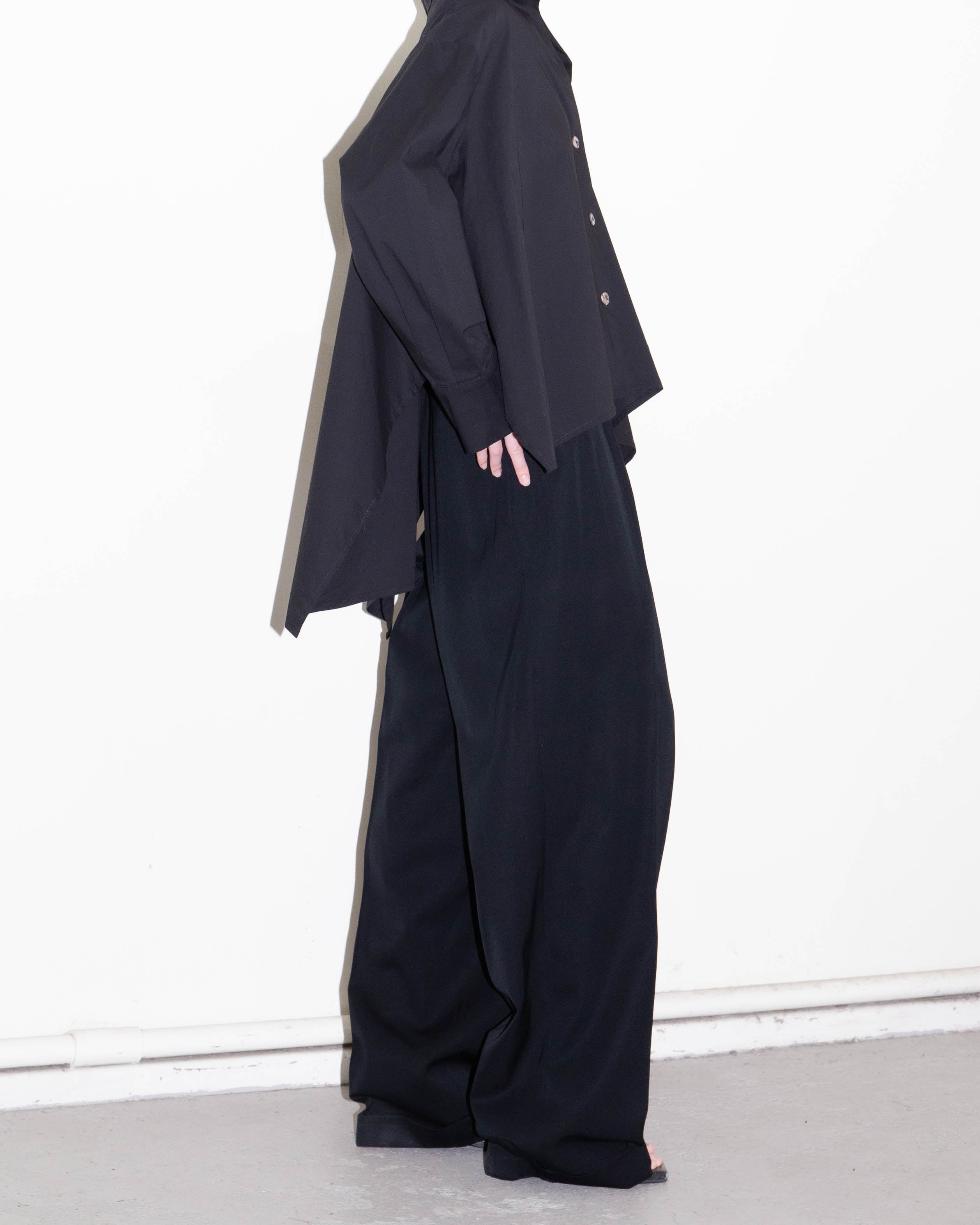 1990s pleated wool gabardine wide-leg trousers | LUIK FINN