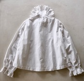 フランス 1900s 空虚な花と実とサーカス襞飾りのあるフリルレースブラウス アンティーク