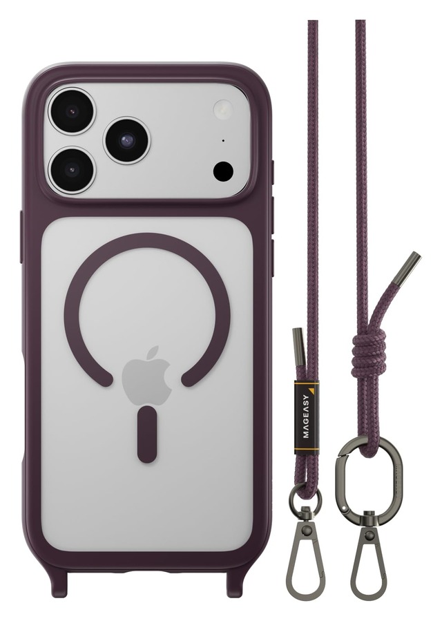 【MagEasy】 iPhone 18 Pro Max iPhone 17 Pro Max 対応 ケース ショルダー ストラップ 付き クリア MagSafe 対応 スマホケース 耐衝撃 マグセーフ カバー [ iPhone18ProMax iPhone17 プロマックス 対応 ] Roam M ネビュラ/パープル