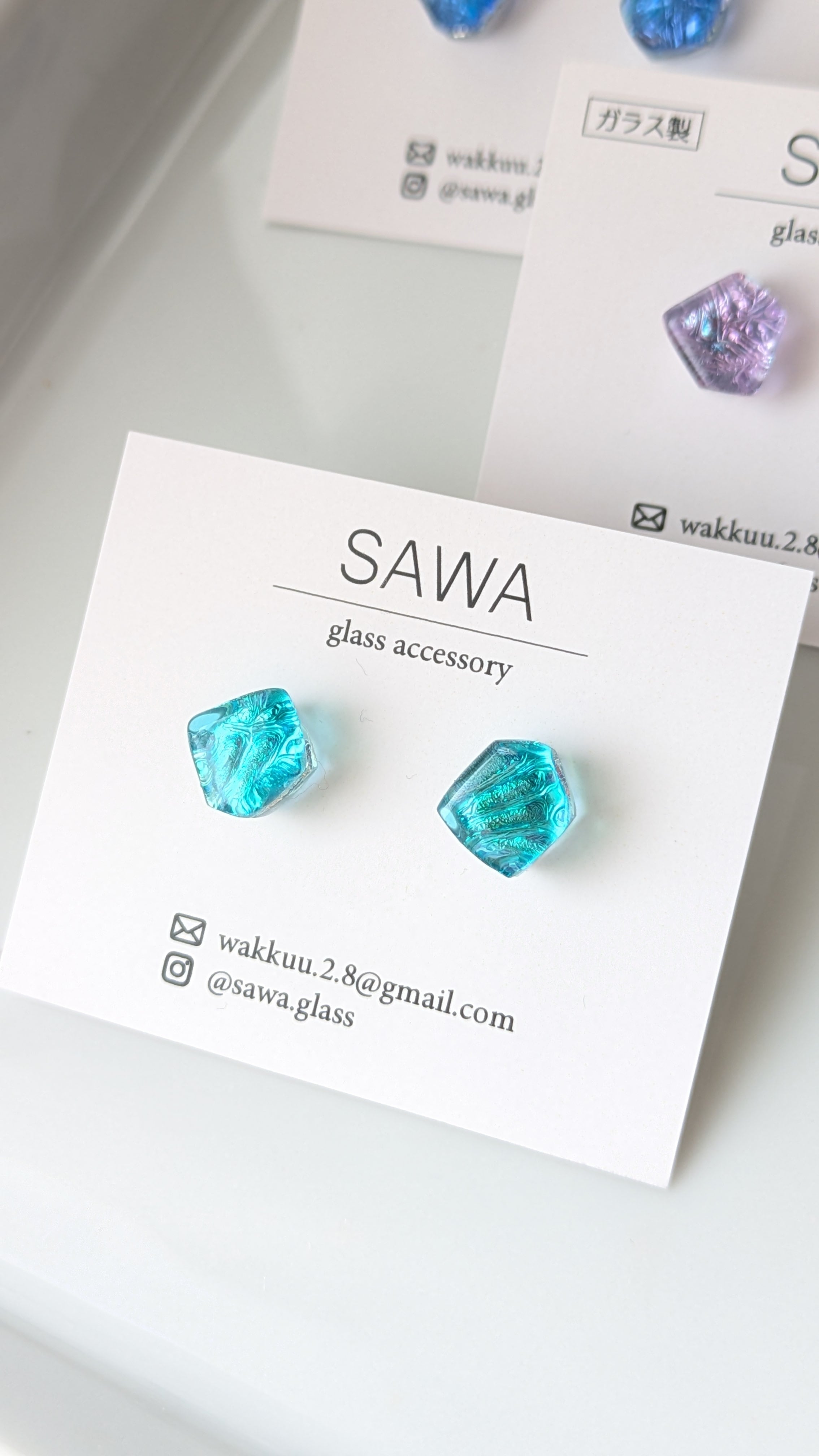 煌めく星屑ガラスアクセサリー ターコイズブルー | SAWA