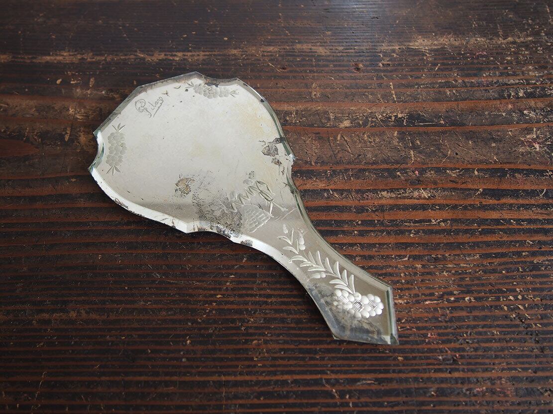 DENTO | (ミラー) 42×42cm SANO | MIRROR 工藝/K398 高31cm#家具 アールデコ 木製フレームの古い鏡 STORE 額縁・家具ブランド | 家具