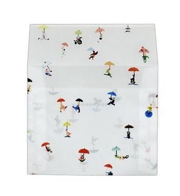 「おはよう」イラスト　レターセット　（アンブレラ）