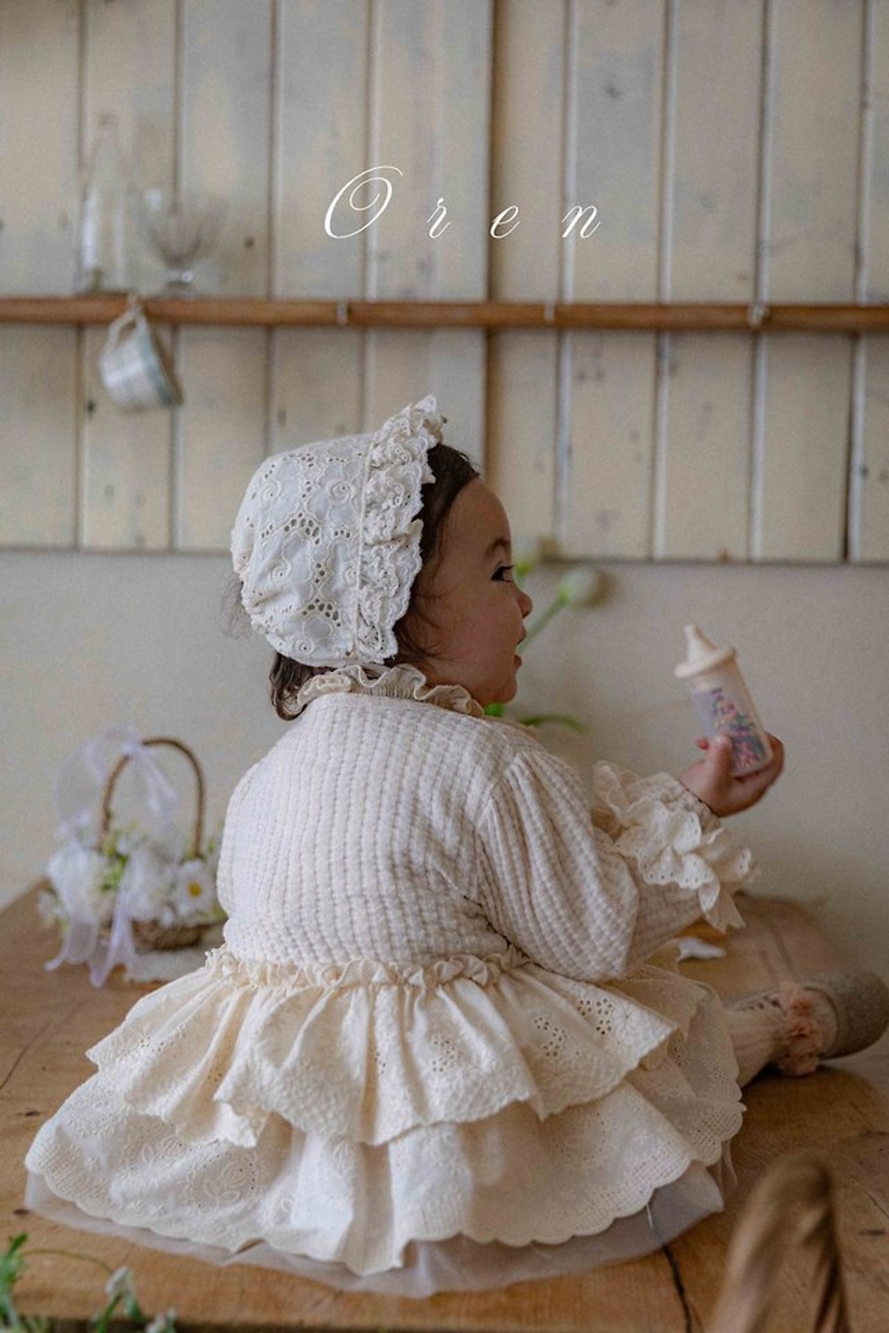 [Oren] Briante Double Layer Lace Bonnet / [오렌] 브리앙뜨2겹레이스보넷