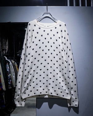 【add (C) vintage】“EQUIPMENT FEMME” Heart Pattern Cashmere Knit