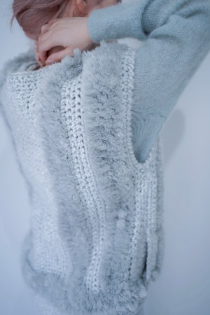 fringe design  knit vest