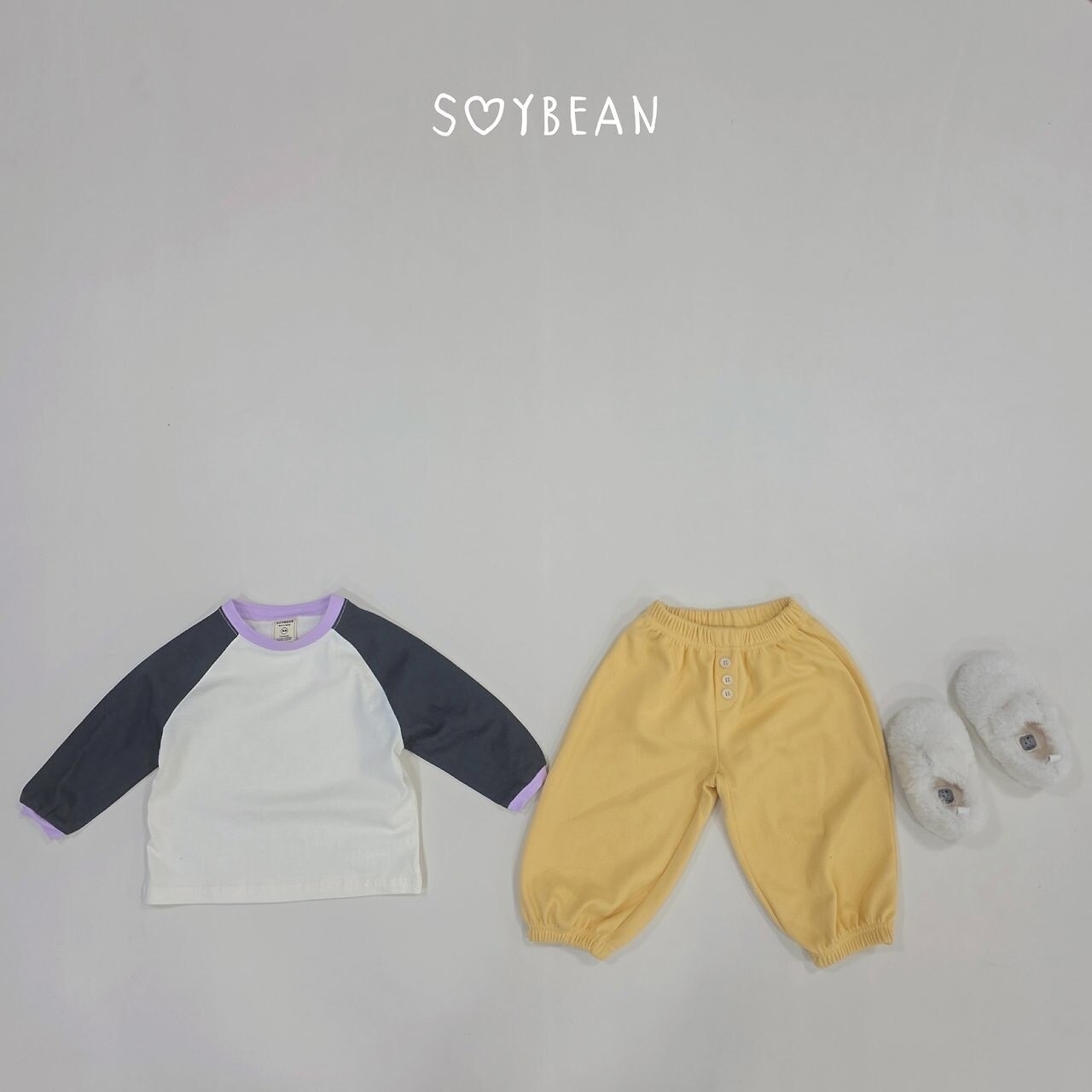 韓国子供服 / 26Autumn / soybean / カラ─ ラグランTシャツ / キッズ服 / ジュニア服 / 秋服 *XS~JM*