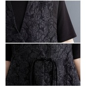 リボン付き アシンメトリー ジレ 00150