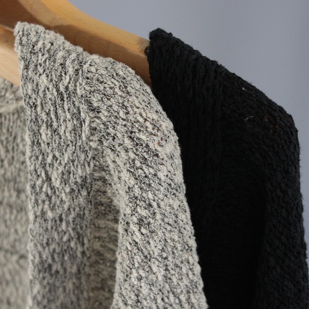 【hunch】ブークレMIXヤーン天竺裏使い ニットボレロ　(12230)