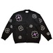 CC HEART FLOWER HAND EMBROIDERY CARDIGAN -BLACK-