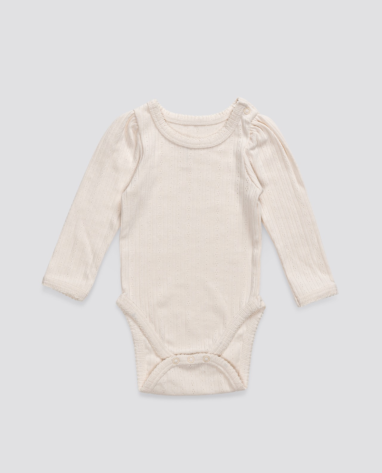 《即納》Little Cotton Clothes / Pointelle Baby Bodysuit Chantilly