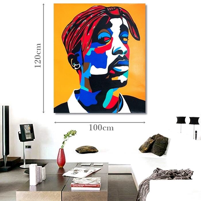 スーパースター 特大 ドットアート (ツーパック/2PAC) 120×100cm これ1
