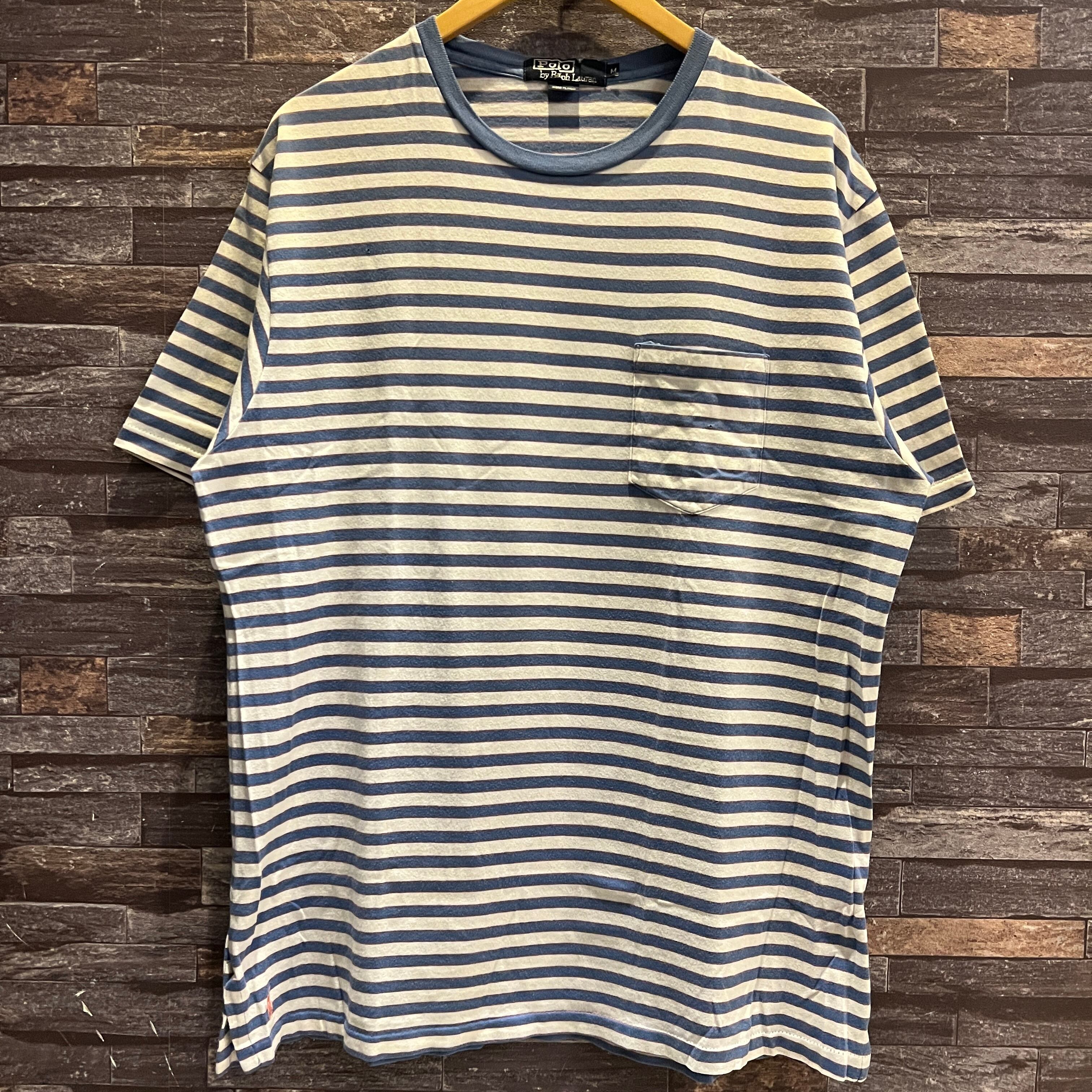 90s RALPH LAUREN BORDER POCKET T-SHIRT BIG POLO USA製 | safarionline