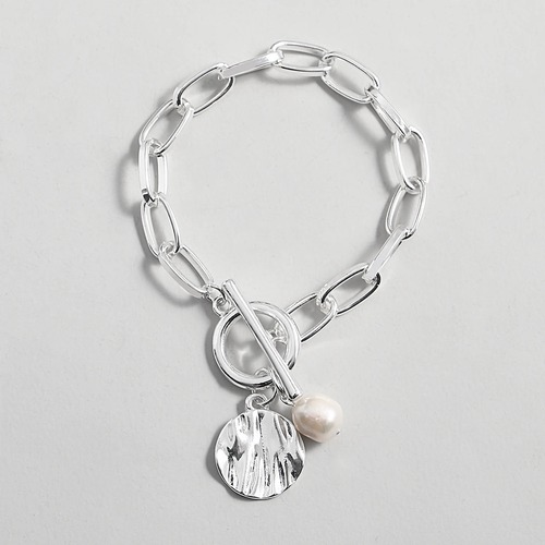 バングル ブレスレット  シルバー シンプル パール レディース メンズ ファッション カラー 気質