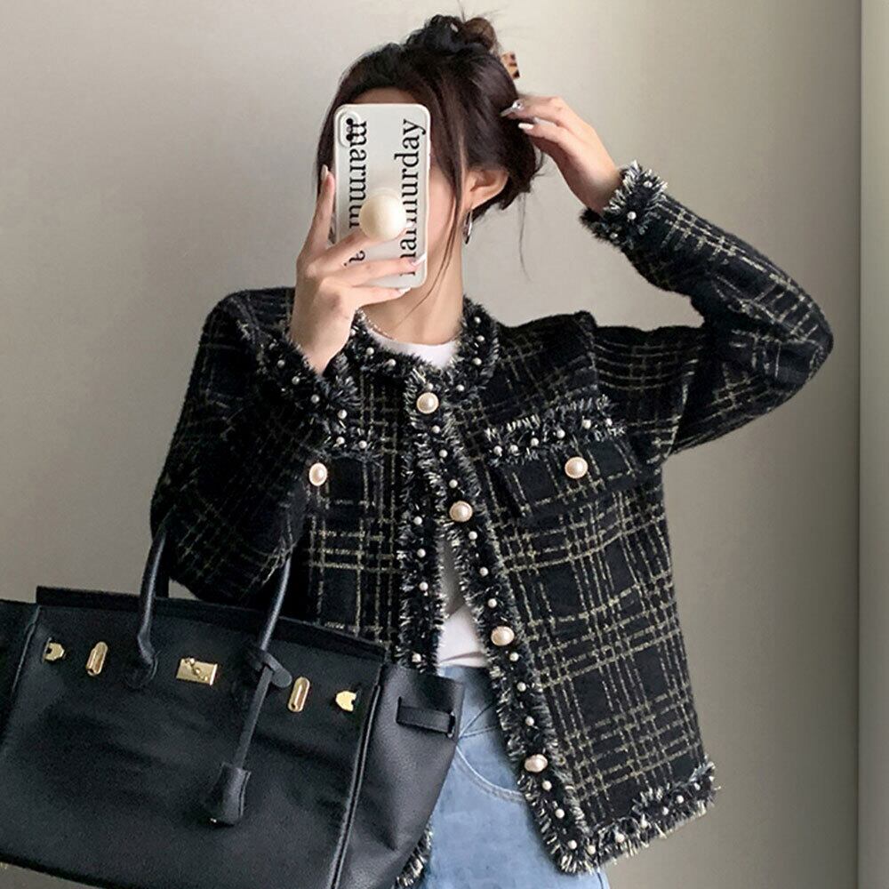 ツイード風 ジャケット レディース 秋冬 韓国 アウター おしゃれ きれいめ 大人 かわいい 通勤 ビジネス オフィス ラメ フォーマル 大人可愛い 大人女子