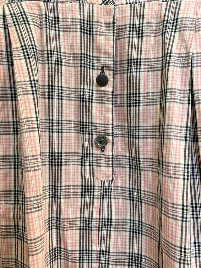 40's50's "kay whitney" pink× gray check dress