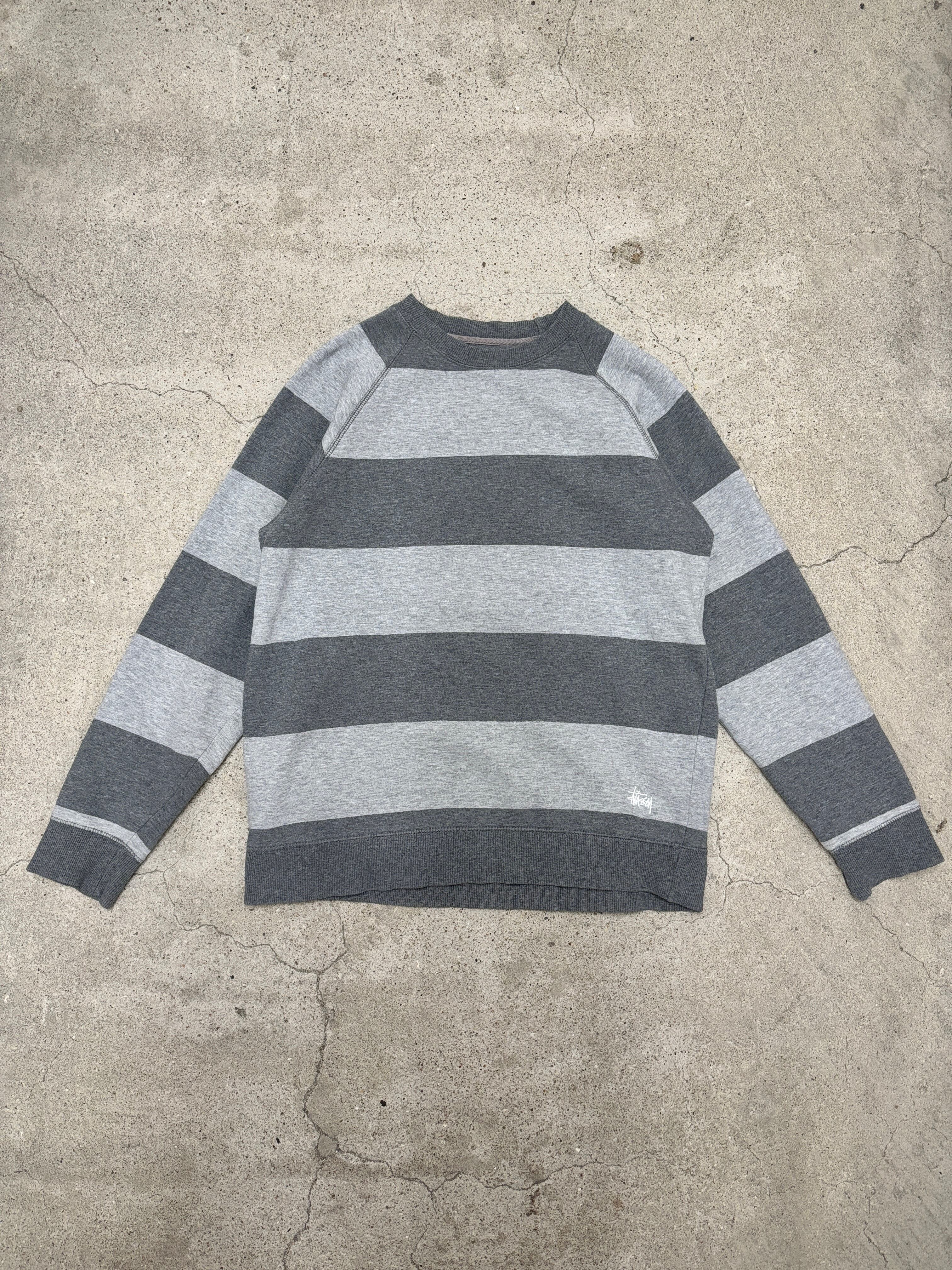 00s OLD STUSSY/Border print Sweat/紺タグ/M/ボ－ダ－柄スウェット
