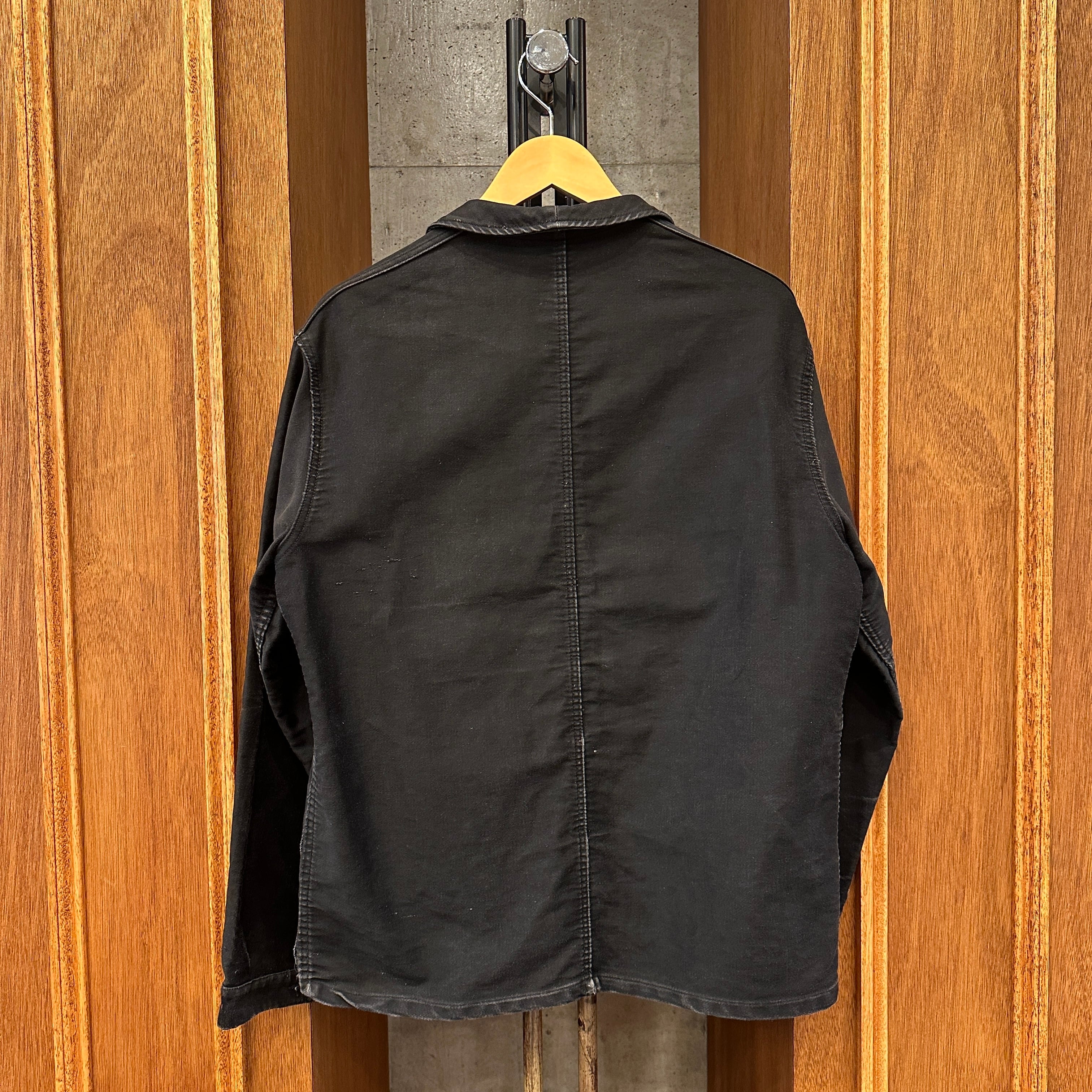 60s FRENCH VINTAGE Adolphe Lafont BLACK MOLESKIN JACKET | safarionline