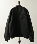 ADAM PATEK leather sleeves varsity jacket (BLK/BLK) AP2523009